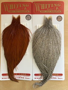 Whiting Rooster Dry Fly Capes Bronze Grade
