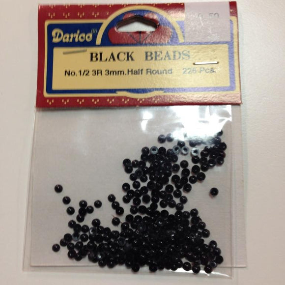 Black Beads (for eyes) - 3mm