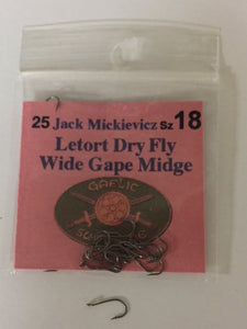 Gaelic Supreme Letort Dry Fly Wide Gape Midge - Jack Mickievicz