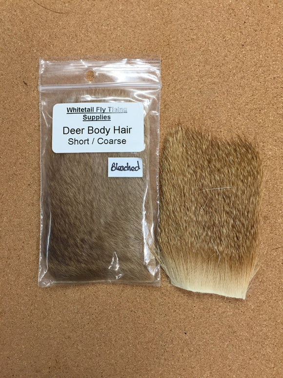 Whitetail Deer Body Hair - Short Coarse - Bleached