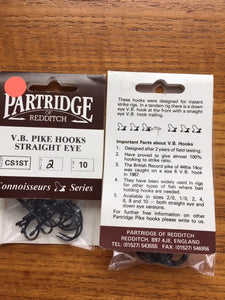 Partridge of Redditch CS1ST V. B. Pike Hooks Straight Eye