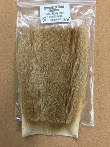 Whitetail Deer Body Hair - Long Coarse (for spinning) - Bleached - Custom Cut