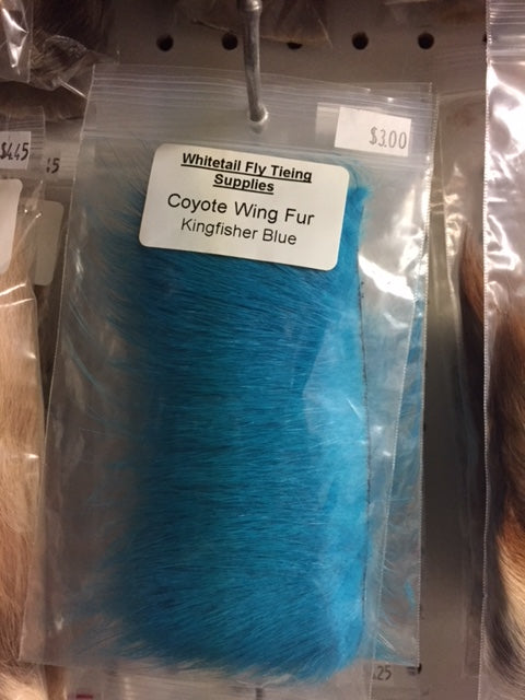 Coyote Skin Dyed Kingfisher Blue
